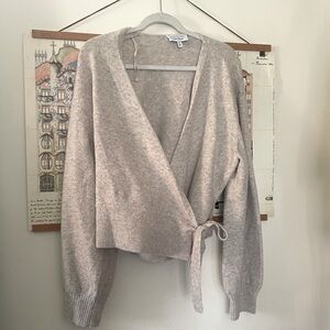 & Other Stories Beige Sweater Wrap Top in M